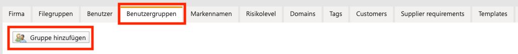 My account - user groups tab